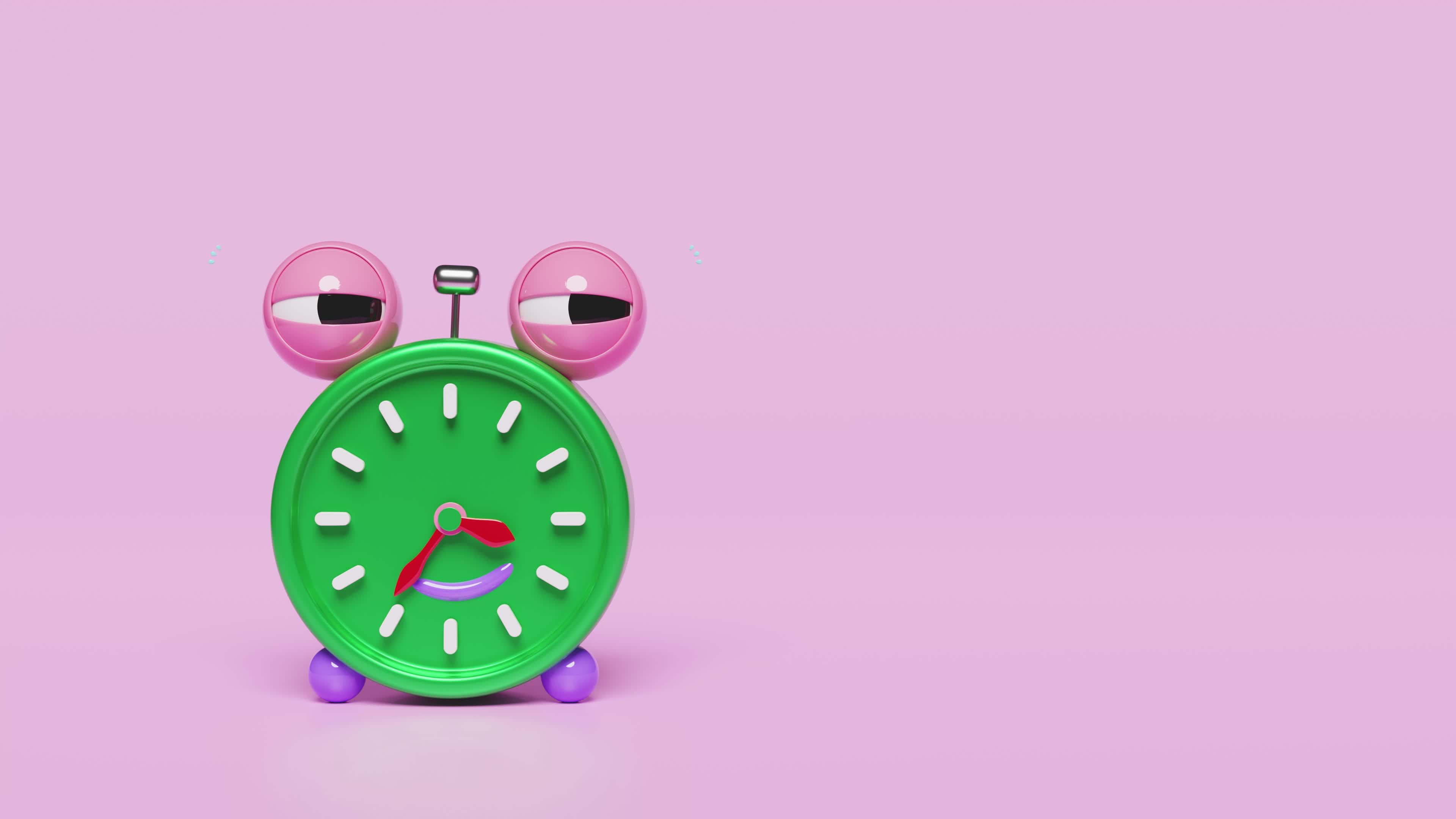 cartoon character green alarm clock wake-up time morning with space isolated on blue background. concept 3d animation 15247744 Stock Video at Vecteezy cartoon character green alarm clock wake-up time morning with space isolated on blue background. concept 3d animation 15247744 Stock Video at Vecteezy