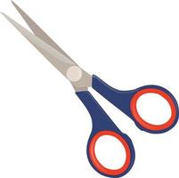 Vector a blue and red scissors.Paper scissors made of hard material.