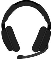 Illustration of a black headset. Can be used as a poster or design element. vector