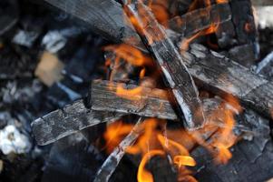 hot coals in the fire photo