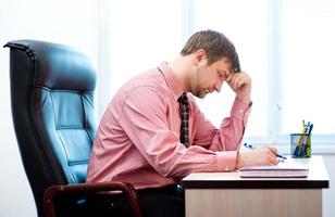 man thinking in the office photo