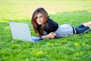 woman in summer park photo