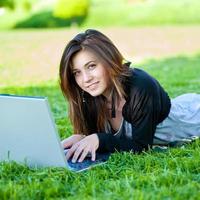 woman in summer park photo