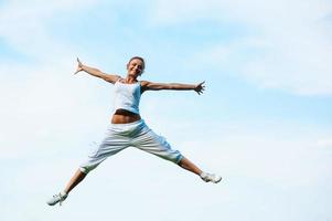 woman engaged in fitness photo