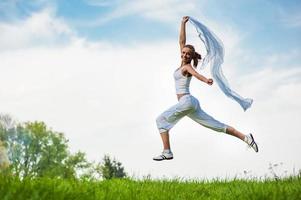 woman engaged in fitness photo