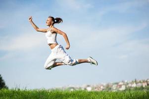 woman engaged in fitness photo