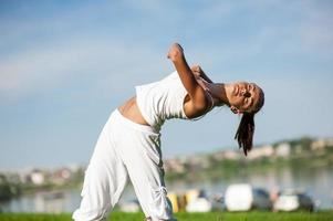 woman engaged in fitness photo