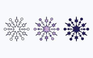 Snowflake line and glyph icon, vector illustration