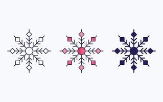 Snowflake line and glyph icon, vector illustration