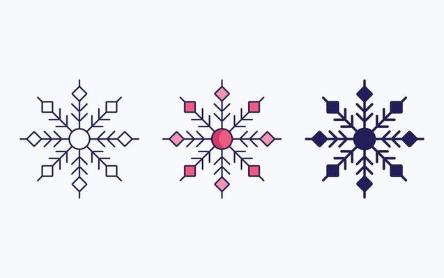 Snowflake line and glyph icon, vector illustration