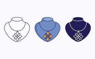 Necklace line and glyph icon, vector illustration