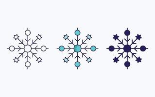 Snowflake line and glyph icon, vector illustration