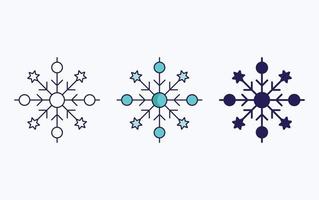 Snowflake line and glyph icon, vector illustration