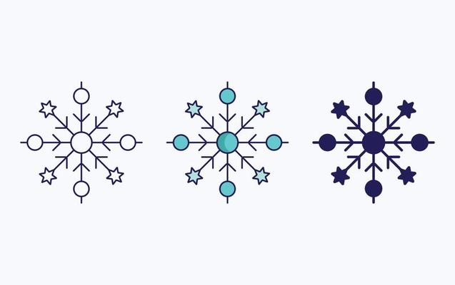 Snowflake line and glyph icon, vector illustration