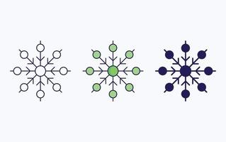 Snowflake line and glyph icon, vector illustration