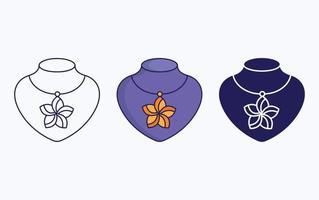 Necklace line and glyph icon, vector illustration