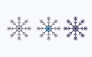 línea de copos de nieve e icono de glifo, ilustración vectorial vector