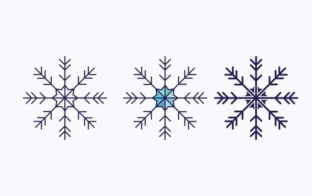 Snowflake line and glyph icon, vector illustration