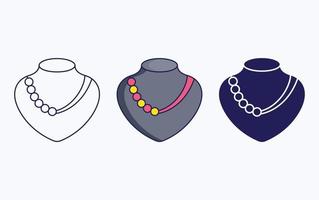 línea de collar e icono de glifo, ilustración vectorial vector