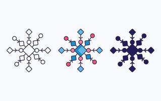 Snowflake line and glyph icon, vector illustration