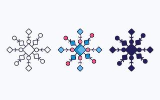 Snowflake line and glyph icon, vector illustration