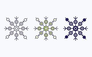Snowflake line and glyph icon, vector illustration