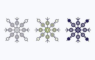 Snowflake line and glyph icon, vector illustration