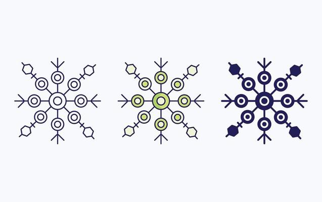 Snowflake line and glyph icon, vector illustration