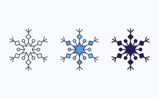 línea de copos de nieve e icono de glifo, ilustración vectorial vector