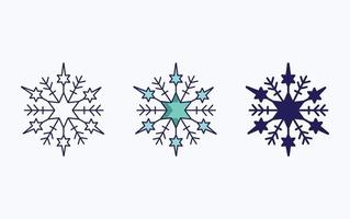 Snowflake line and glyph icon, vector illustration