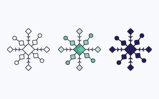 Snowflake line and glyph icon, vector illustration