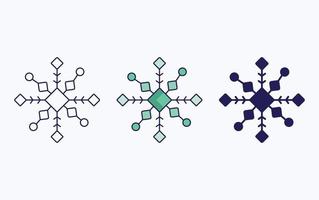 Snowflake line and glyph icon, vector illustration