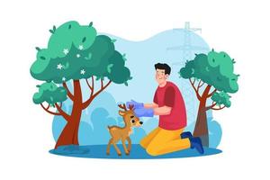 Animal Preservation Illustration concept. A flat illustration isolated on white background vector