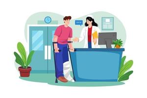 Hospital Reception Desk Illustration concept. A flat illustration isolated on white background vector