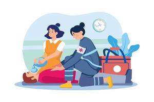 Emergency Medical Support Illustration concept. A flat illustration isolated on white background vector