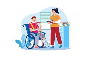 Nurse standing with patient Illustration concept. A flat illustration isolated on white background vector