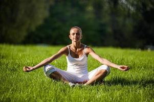 woman engaged in fitness photo