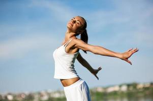 woman engaged in fitness photo