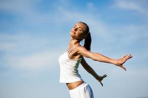 woman engaged in fitness photo