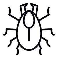 icono de insecto anélido, estilo de contorno vector