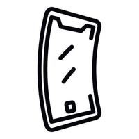 Folding smartphone icon, outline style vector