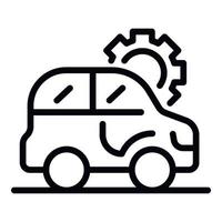 Car and gear side view icon, outline style vector