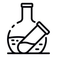 Endocrinology flask test icon, outline style vector