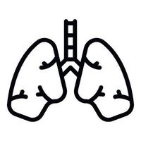 Human lungs icon, outline style vector