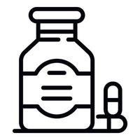 Medicine pills icon, outline style vector