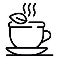 icono de taza de té de hierbas calientes, estilo de esquema vector