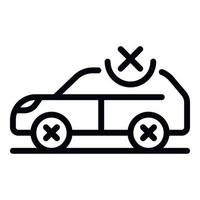 Car and icon close icon, outline style vector