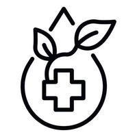 Herb medical drop icon, outline style vector