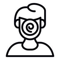 Face hypnosis icon, outline style vector