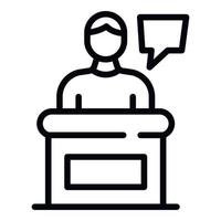 Divorce lawyer speech icon, outline style vector